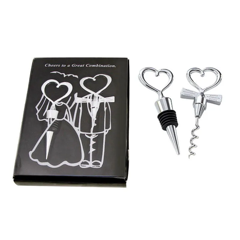 Ywbeyond Cheers to a Great Combination Wine Set couple red wine corkscrew and bottle stopper for wedding souvenirs guests