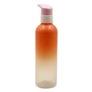 Fabricante de gran capacidad de alta calidad, botella cilíndrica de 300ml, botella cosmética PET con pintura, revestimiento UV, bomba de <span class=keywords><strong>loción</strong></span> de Color - Product Image 1