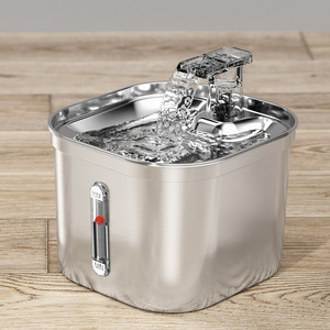 Distributore Automatico d'<span class=keywords><strong>Acqua</strong></span> per Gatti con Flusso Continuo, Fontanella in Acciaio Inox per Uccelli e Cani - Product Image 2