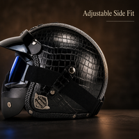 Casque de moto rétro unique, style guerrier vintage, casque ouvert avec lunettes détachables pour les ateliers de modification