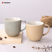 Nordischer Stil Makronen-Bonbonfarben Niedliche Latte Cappuccino Kakao Steinzeug Keramik 11 oz Blei- und Cadmiumfreie Spülmaschinen- und Mikrowellenfeste Tassen