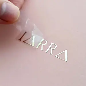 Waterproof Luxury 3D Printed UV Transfer Clear Labels Custom Gold Foil Logo Metal Stickers