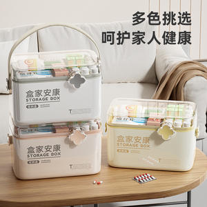 Salgın önleme öğle yemeği kutuları için taşınabilir büyük kapasiteli çok katmanlı ev tıbbi depolama ilaç kutusu - Product Image 5