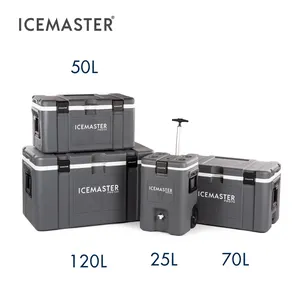 IceMaster grosir 25L 50L 70L 120L kotak pendingin es transportasi portabel kotak pendingin freezer pegangan nyaman pendingin minuman terisolasi