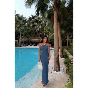 Robe de soirée INDIGO NINA avec nœud papillon orné de perles - Product Image 2