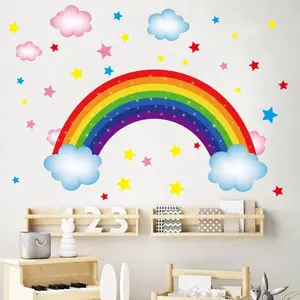 3d Custom Logo Rainbow Posters Nursery Grand Stickers muraux pour le salon