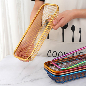 Organisateur de couverts de cuisine en acier inoxydable, panier de rangement pour baguettes, cuillères et fourchettes, égouttoir de vaisselle - Product Image 4