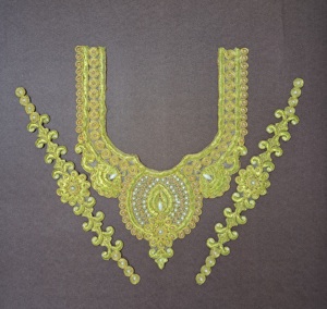 ลูกไม้ปักคอพลอยเทียมปักแบบปรับแต่งได้พร้อมคอปักทำมือสำหรับเครื่องประดับเสื้อผ้า - Product Image 1