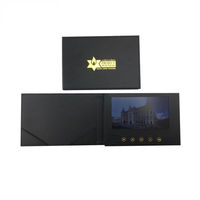 Impression personnalisée en cuir PU écran de 7 pouces livre vidéo Lcd brochure carte vidéo de voeux numérique pour les entreprises de marque