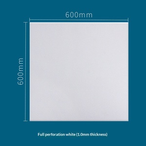 Placa de aluminio perforada cuadrada integrada de 60x60 con orificios completos, material de aluminio ignífugo para oficina, venta al por mayor - Product Image 2