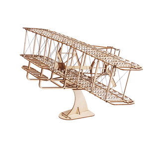 Modelo de Avión de Madera de los <span class=keywords><strong>Hermanos</strong></span> <span class=keywords><strong>Wright</strong></span>, Rompecabezas Histórico de Ensamblaje 3D, Juguete Educativo de Bricolaje, Manualidades, Piezas Móviles, Fácil Ensamblaje - Product Image 2
