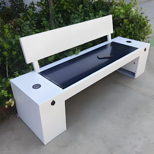 Banc solaire résistant aux intempéries avec chargeur USB et lampe LED, banc alimenté par panneaux monocristallins pour les espaces extérieurs communautaires - Product Image 2