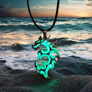 Vintage Punk <span class=keywords><strong>collana</strong></span> ciondolo drago luminoso incandescente <span class=keywords><strong>pietra</strong></span> <span class=keywords><strong>di</strong></span> <span class=keywords><strong>luna</strong></span> scura catena a maglie per gli uomini ragazzi spiaggia festa gioielli regalo all'ingrosso - Product Image 4