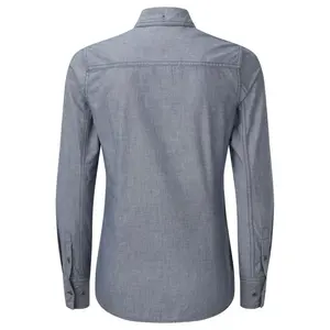 Camisa de chambray orgánica para mujer, merchandising sostenible - Product Image 2