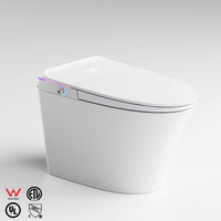 Toilette intelligente avec chasse d'eau automatique, bidet à eau chaude, toilette électronique monobloc avec siège chauffant, lumière nocturne, fonction d'auto-nettoyage