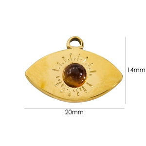 Colgante de Acero Inoxidable Dorado Clásico al por Mayor con Ojo de Tigre, Rodocrosita, Lapislázuli, Ágata <span class=keywords><strong>Verde</strong></span>, Budismo Tibetano para Mujeres y Hombres - Product Image 4