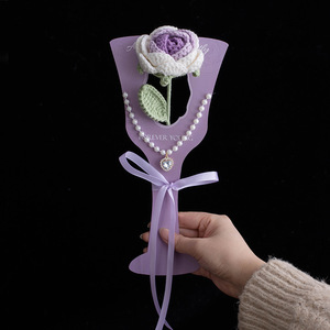 Mẹ của Phụ Nữ Cô Gái Thực Tế Đan Bó Hoa Handmade Dệt Crochet Hoa Nhân Tạo Cho Giáng Sinh Những dịp - Product Image 4