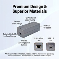Port Ethernet externe USB-C portable 10 Gbps pour ordinateur portable en stock