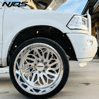 Jante monobloc NJQS Super Single Deep Dish chromée polie pour Ford 6x5.5 8x6.5 6x139.7 8x170 8x180 20 22 24 26 pouces pour camion