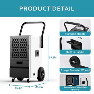 Euhomey 160 Pints Commercial <b>Dehumidifier</b> With Pump And Drain Hose For Basement Use - Product Image 5
