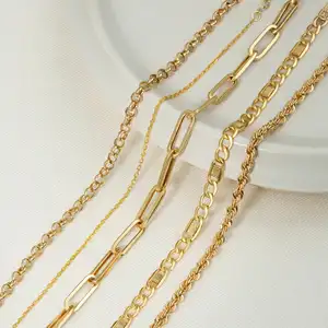 Popular 9k/10k/14/18k Pure Solid Gold Link Chains Jewelry For Women Men