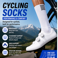 Chaussettes de cyclisme aérodynamiques mi-mollet édition équipe professionnelle, chaussettes de vélo aérodynamiques