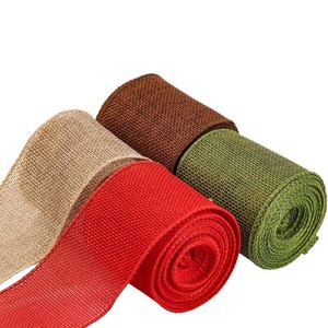 Orange Brown Olive Green Polyester <b>Burlap</b> Wired <b>Ribbon</b> Roll Wrapping Christmas Wreath Bow Home Decorative Gift LK Brand 450cm - Product Image 5