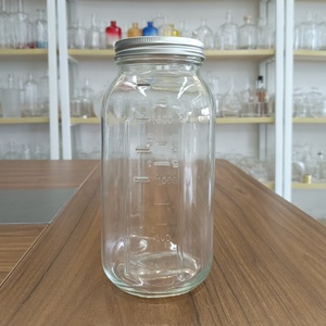 64 oz rộng miệng <span class=keywords><strong>Mason</strong></span> Jar với nắp rõ ràng Heavy Duty Glass kín lưu trữ đóng hộp Jar và tốt nghiệp dòng nửa Gallon - Product Image 3