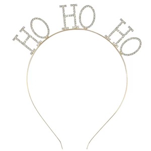 Diadema Navideña Crownia para Mujer, con Letras <span class=keywords><strong>HOHOHO</strong></span> en Rojo y Verde, Adornos de Diamantes de Imitación, Material de Aleación, Adorable para las Fiestas - Product Image 5
