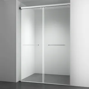 Eingebettetes Geh-In-Design rechteckige Form wasserdichte Duschtür Badezimmer gehärtetes Glas edelstahl-Schiebetür Duschabtrennung