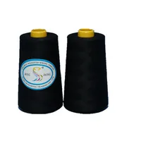 Polyester Sewing Thread Spool, White, Black, Ring Spun