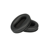 Coussinets d'oreille noirs respirants de remplacement avec interface 3,5 mm pour casque d'aviation PH-600A en similicuir, accessoire personnalisable avec logo