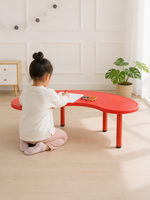 Table d'activités pour enfants en forme de rein avec bords arrondis pour la maternelle, la salle de classe et le centre d'apprentissage à domicile
