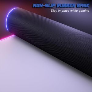 Tapis de souris de jeu blanc RVB imprimé personnalisé FLAME SNAKE avec lumière LED 30X80 CM - Product Image 4