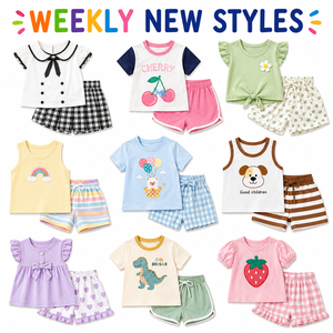 Conjunto de Ropa Infantil Unisex con Estampado de Dibujos Animados de Verano, 2 Piezas, Modelo Mixto, Sin <span class=keywords><strong>Marca</strong></span>, Hecho en China, Compatible con Envío Mixto - Product Image 3