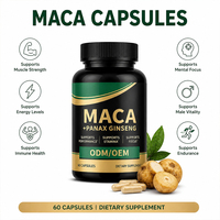 Capsules de Maca, extrait naturel de racine, soutien énergétique, complément alimentaire pour la santé masculine, OEM ODM, étiquette privée, approvisionnement en vrac