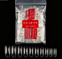 Faux ongles professionnels de haute qualité, 500 pièces, en ABS transparent, forme ballerine, embouts de manucure à couverture complète