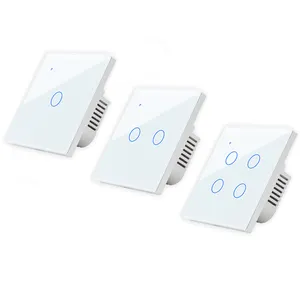 Tuya WiFi Interruptor Da Tela De Vidro Do Painel De Toque Interruptor De Luz Interruptor De Casa Inteligente EUA 1/2/3/4 Funciona Para Alexa Google home