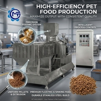 Ligne de production d'aliments pour chiens à extrudeuse à vis écoénergétique avec moteur PLC, machine à granulés en acier inoxydable de qualité alimentaire