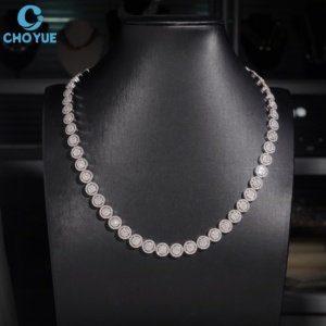 Collar de Plata 925 con Baño de Rodio y Moissanita para Mujer, Corte Brillante Redondo, Engaste de Bisel, Certificado GRA, Joyería de Boda - Product Image 5