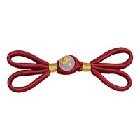 Nouveaux boutons de grenouille de style chinois pour Qipao : Tissu papillon perlé en feuille d'or, accessoires Hanfu tissés à la main vintage pour femmes