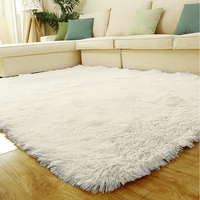 Tapis et tapis de salon en velours peluche, grand tapis duveteux de couleur verte, prix de gros