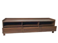 Support TV moderne pour centre de divertissement TV avec 3 tiroirs et étagère Table console multimédia en bois meuble TV ferme salon