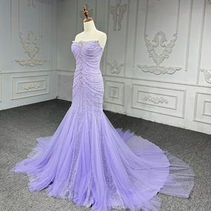 Mermaid Prom <b>Dress</b> Corset Lilac Purple Lace Tulle Evening <b>Dress</b> 1188 - Product Image 4