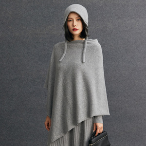 Suéter de Lã Mesclada de Cashmere, Suéter de Tricô, Poncho de Lã, Muffler, Xale - Product Image 4