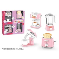 Ensemble de jeu de cuisine pour enfants 4-en-1 avec lumières et sons, simulation d'appareils électroménagers miniatures, jeu de rôle éducatif, jouet cadeau