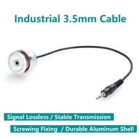 Câble d'extension stéréo en aluminium de 3.5mm mâle à femelle Audio AUX Round Panel Flush Mount pour tableau de bord Car Boat Cabinet Chassis