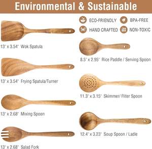 Utensilios de Cocina al por Mayor, Espátula Antiadherente, Cuchara de Madera, Juego de Utensilios de Cocina para Accesorios de Cocina - Product Image 3
