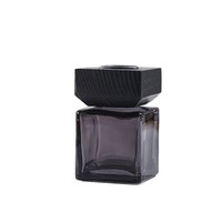 Bouteille en verre carrée noire pour diffuseur à bâtonnets, avec bouchon à vis, 50ml 100ml 150ml 200ml 500ml, pour ensemble diffuseur de luxe avec bâtonnets