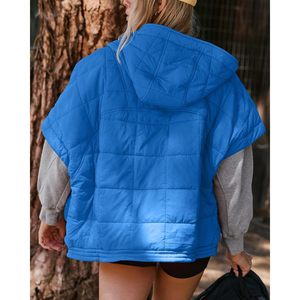 FOXA Gilet matelassé oversize pour femme, à capuche, sans manches, isolé, avec poches, pour l'hiver, décontracté, à superposer - Product Image 2